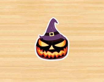 Scary Pumpkin Halloween Sticker - Etsy