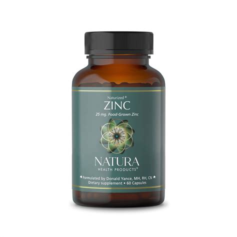 Natura Health Products Zinc 25mg - Highly Bioavailable Food-Grown - 60 ...