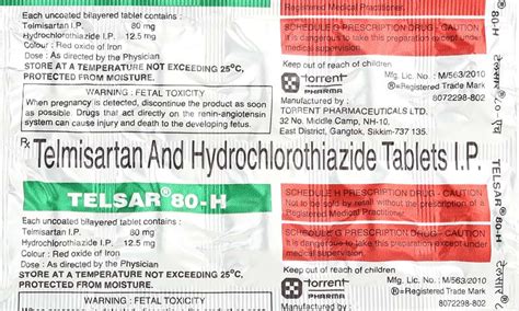 Telsar H 80mg Strip Of 10 Tablets: Uses, Side Effects, Price & Dosage ...