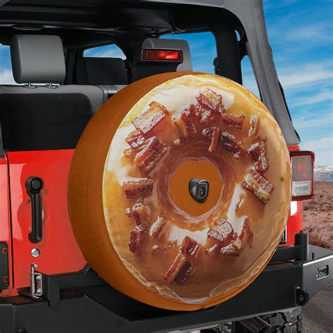 Glazed Maple Bacon Donut Spare Tire Cover – Stylish & Durab