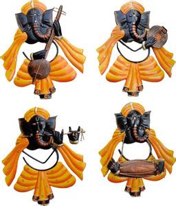 Tejash enterprises Yellow Ganesha Playing Different Musical Instruments ...