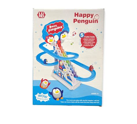 Lumo Happy Penguin Slide Toy Set - Funny Automatic Stair-Climbing Peng ...