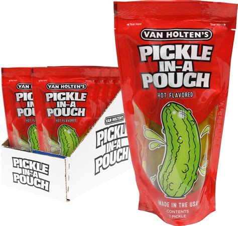 Amazon.com : Van Holten's Pickles - Jumbo Hot Pickle-In-A-Pouch - 12 ...