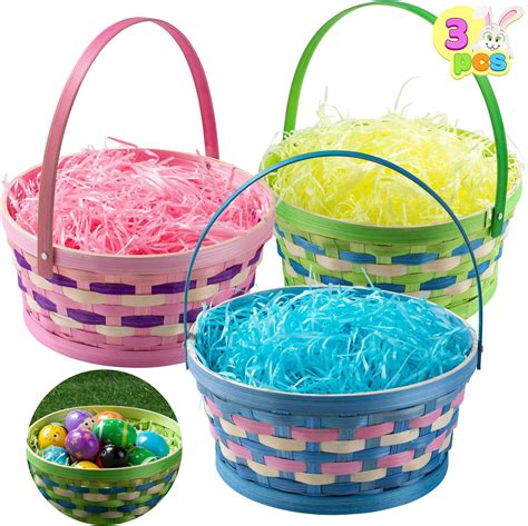 Amazon.com - Fun Express 12 Pcs Bamboo Easter Baskets - Large Solid ...
