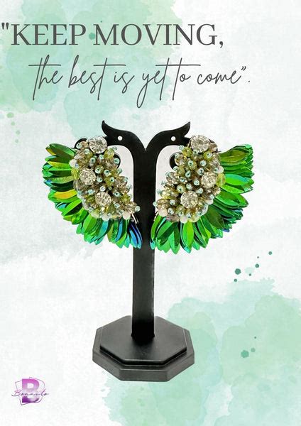 Green Leaf Jewel falling Studs – Bonnito