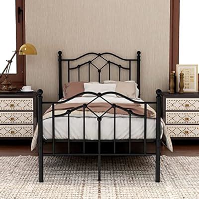 Buy RYR Metal Platform Twin Size Bed Frame with Headboard Footboard ...
