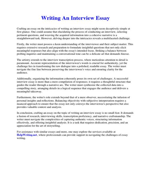 Interview Essay Sample 的图像结果
