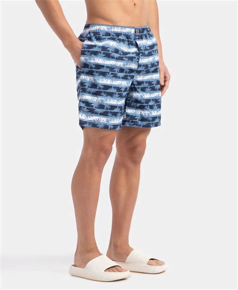 Buy Super Combed Mercerized Cotton Woven Printed Boxer Shorts with Side ...