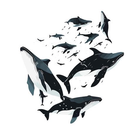 Migrating whales 2 | Premium Vector