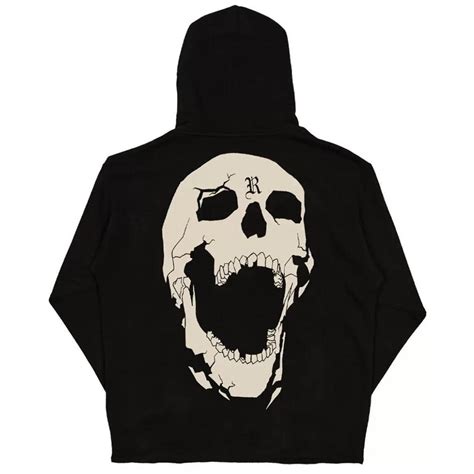 REVENGE black bones hoodie with a skull on the back. | Depop