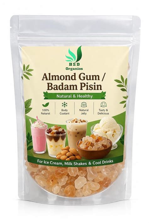 BSD Organics Natural Almond Gum/Badam Pisin/Badam Gum/Gondh Katira for ...