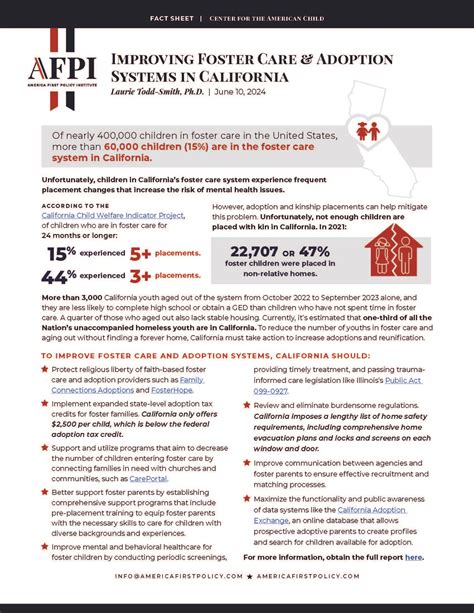 Improving Foster Care & Adoption Systems in California | Fact Sheet ...