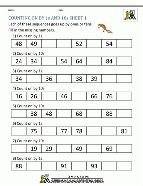 Image result for Grade 2 Counting Worksheets