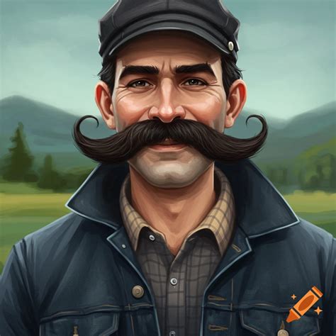 Quebecois French Bulldog with black sideburns and mustache on Craiyon