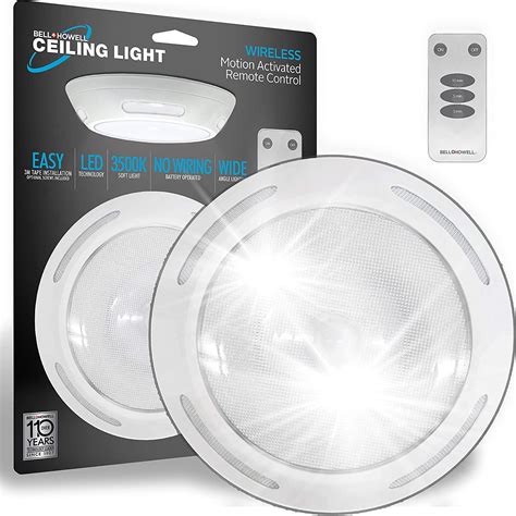 Bell+Howell Ceiling Light Wireless Motion Activated Battery Ceiling ...