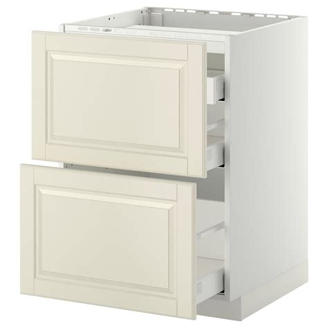 METOD / MAXIMERA base cab f hob/2 fronts/3 drawers, white/Bodbyn off ...
