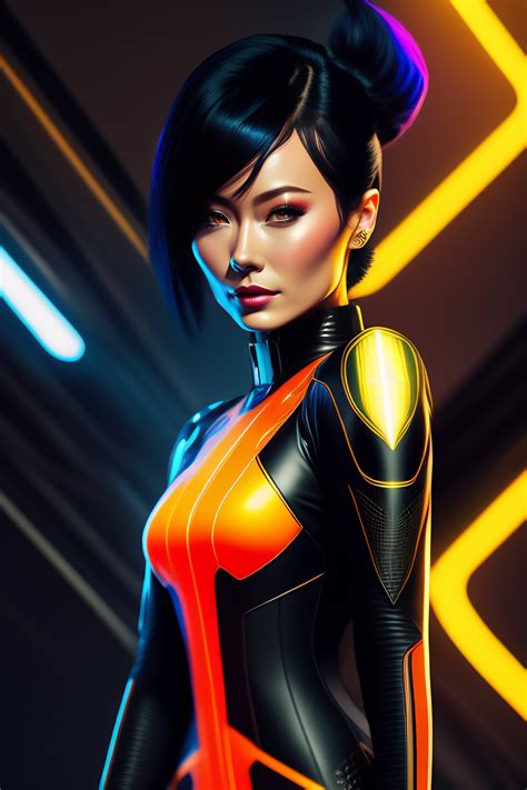 Lexica - Analog style of a beautiful Olivia Wilde, neon futuristic ...