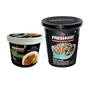 Freshway Idli Sambar, Veg Fried Rice, Combo Pack of 2 Instant Food ...