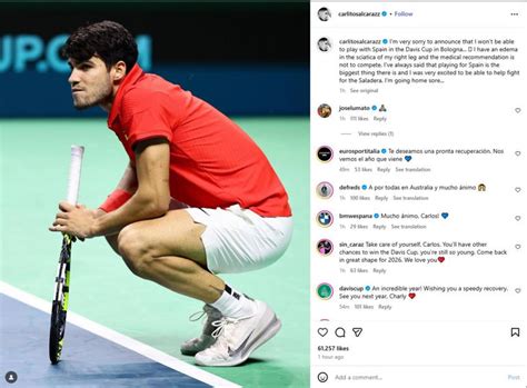 Heartbroken Carlos Alcaraz pulls out of Davis Cup due to hamstring injury