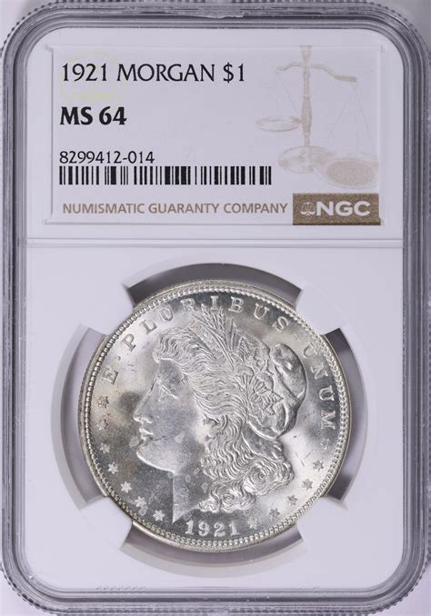 1921 Morgan Silver Dollar NGC MS-64 (Item 1877261) | GreatCollections ...