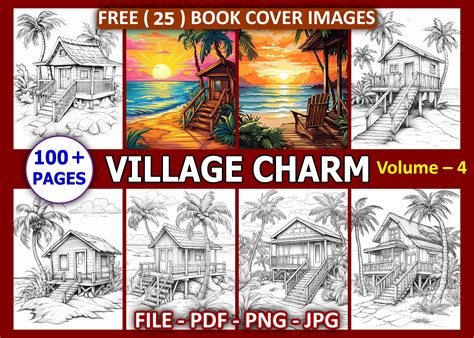 Village Charm Coloring Pages for Adults Graphic by Sobuj Store ...