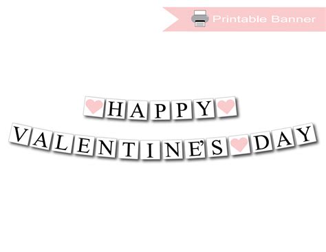DIY Happy Valentines Day Banner - Printable Holiday Decorations ...