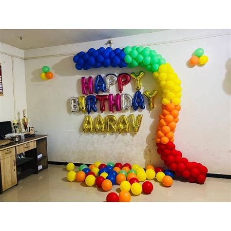 Kids Birthday Party Colorful Balloon Decoration at Home – Theballoonwala