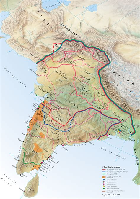 Contemporary map of mughals