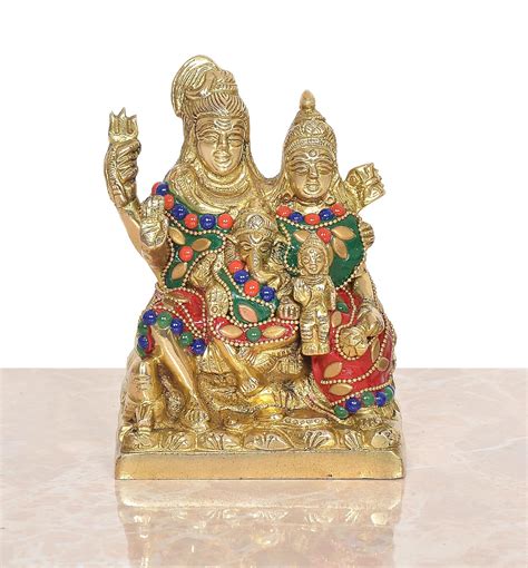 Brass Shiv Parivar Murti (Height: 5 Inches) – AONA INDIA