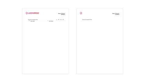 Letterhead internal communication | Leonardo Guidelines