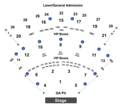 Saratoga Performing Arts Center Seating Chart With Seat Numbers