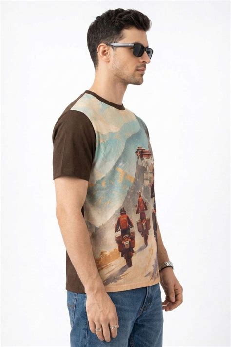 Soul Riders Printed T-Shirt – Front Linen & Back Cotton | Kakahu
