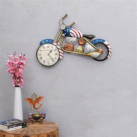 Buy DENART INDUSTRIES Bike Clock Wall Art Wall Hanging Decoration ...