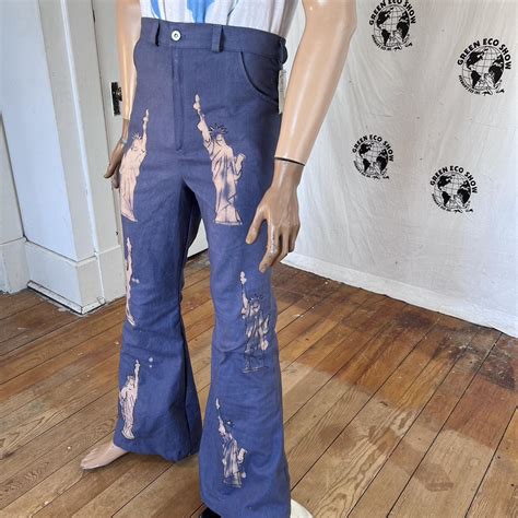 Men's Blue and Tan Jeans | Depop