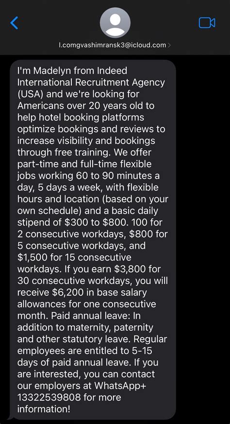 I’ve been using Indeed to look for jobs, and got this message today : r/Scams
