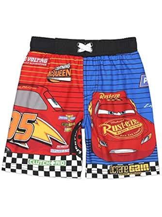 Disney Cars 3 Lightning McQueen Boy's Swim Trunks Swimwear (5-6, Black ...