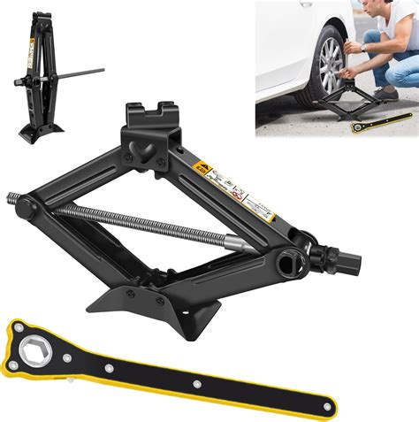 2Ton Scissor Jack for Car With Ratchet - Heavy Duty Steel 11-39cm Lifting Jack, Wind Up Tools ...