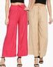Buy Pink & Beige Trousers & Pants for Women by Twin Birds Online | Ajio.com