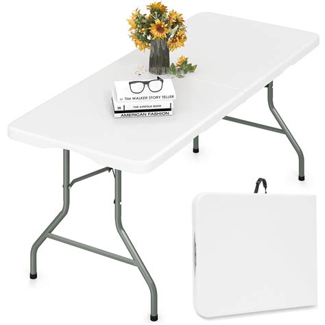 Harigal 5ft Folding Table Plastic 5 Foot Folding Table with Carry ...