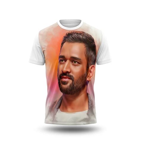 MS Dhoni Photo Printed T-Shirt. – Next Print