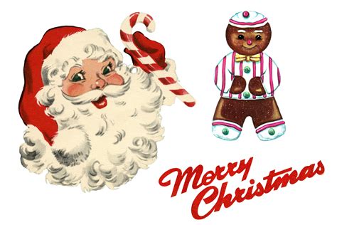 Vintage Santa Clipart, Vintage Christmas Clipart, Retro Santa Png ...
