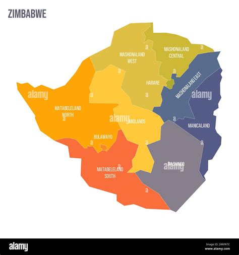 Zimbabwe political map of administrative divisions - provinces ...