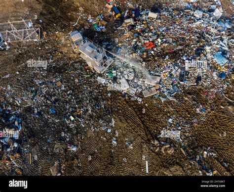 Aerial photograph of Dane County Landfill on an overcast November ...