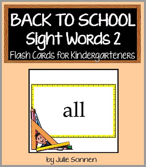 Back to School Sight Words 2 - Flash Cards for Kindergarteners (Back to ...