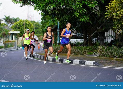 Marathon Race in Magelang Indonesia, People Set Foot on City Roads a ...