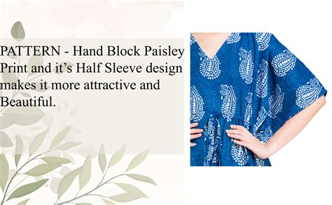 Buy Handicraft-Palace Women's Cotton Paisley Printed Tunic Kimono Cover ...