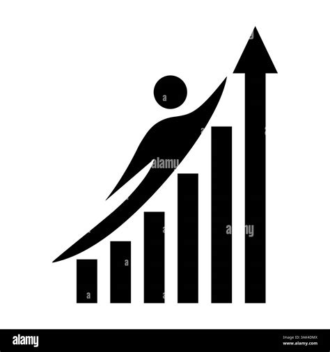 Climbing Growth Person Ascending Bar Chart Towards Success Stock Vector ...