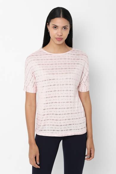 Buy Women Pink Striped Casual Top Online - 464458 | Allen Solly