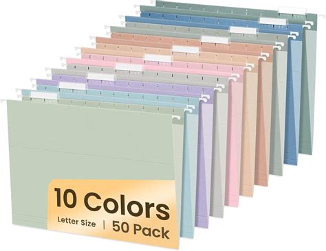 SUNEE Hanging File Folders, 50 Pack Letter Size Hanging File folders ...