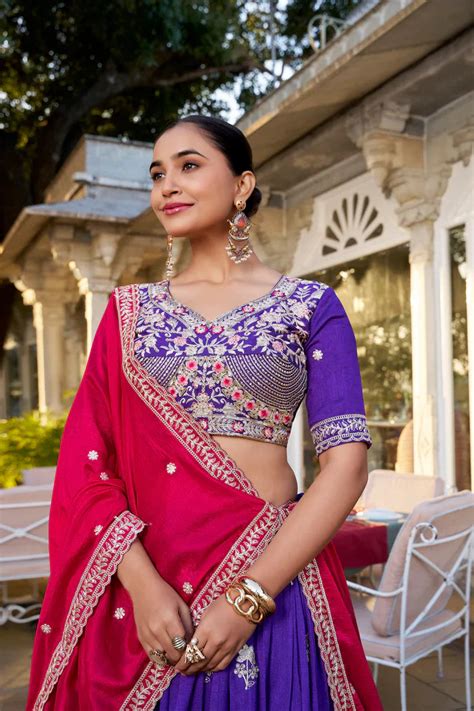 WEDDING SPECIAL VICHITRA SILK THREAD EMBROIDERED LEHENGA CHOLI(WD124 ...